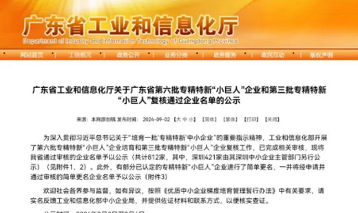 热烈祝贺我司荣获国家级专精特新&ldquo;小巨人&rdquo;企业称号