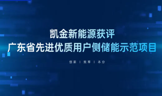 凯金新能源用户侧储能项目获评广东省示范项目 | 打造产业绿色用能新标杆